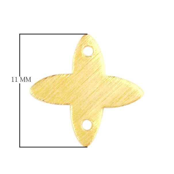 Handcrafted four petal shape chip bead with 18K Gold Overlay Over Copper from India