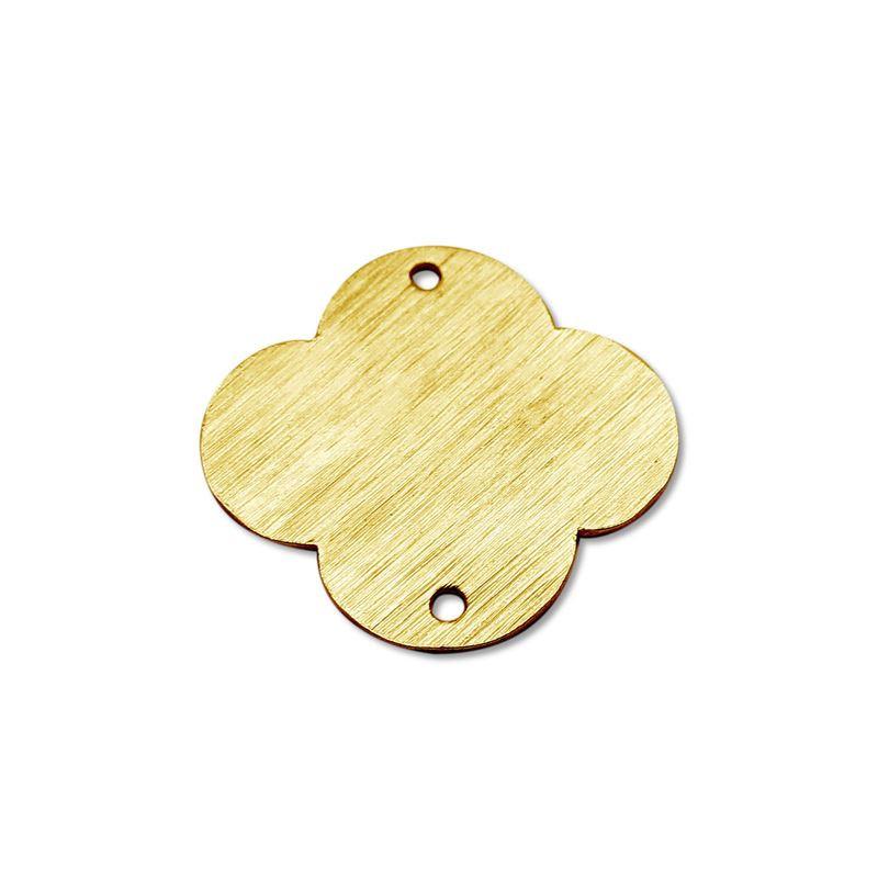 Handcrafted quatrefoil shape chip bead with 18K Gold Overlay Over Copper from India