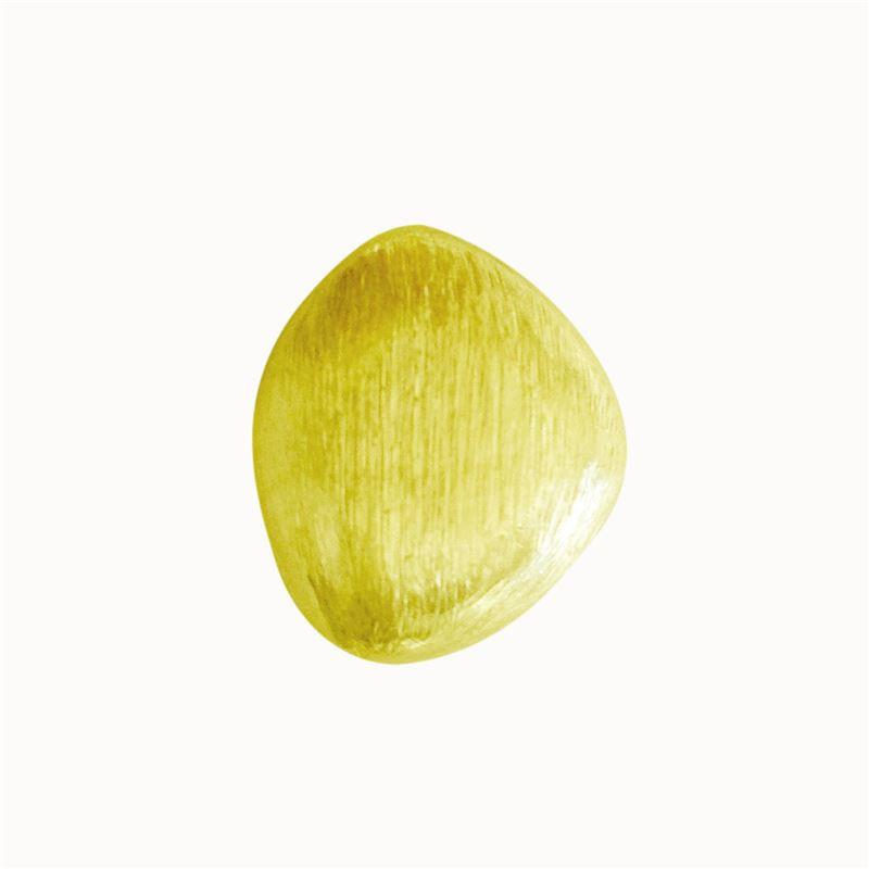 Handcrafted abstract shape brushed bead with 18K Gold Overlay Over Copper from India