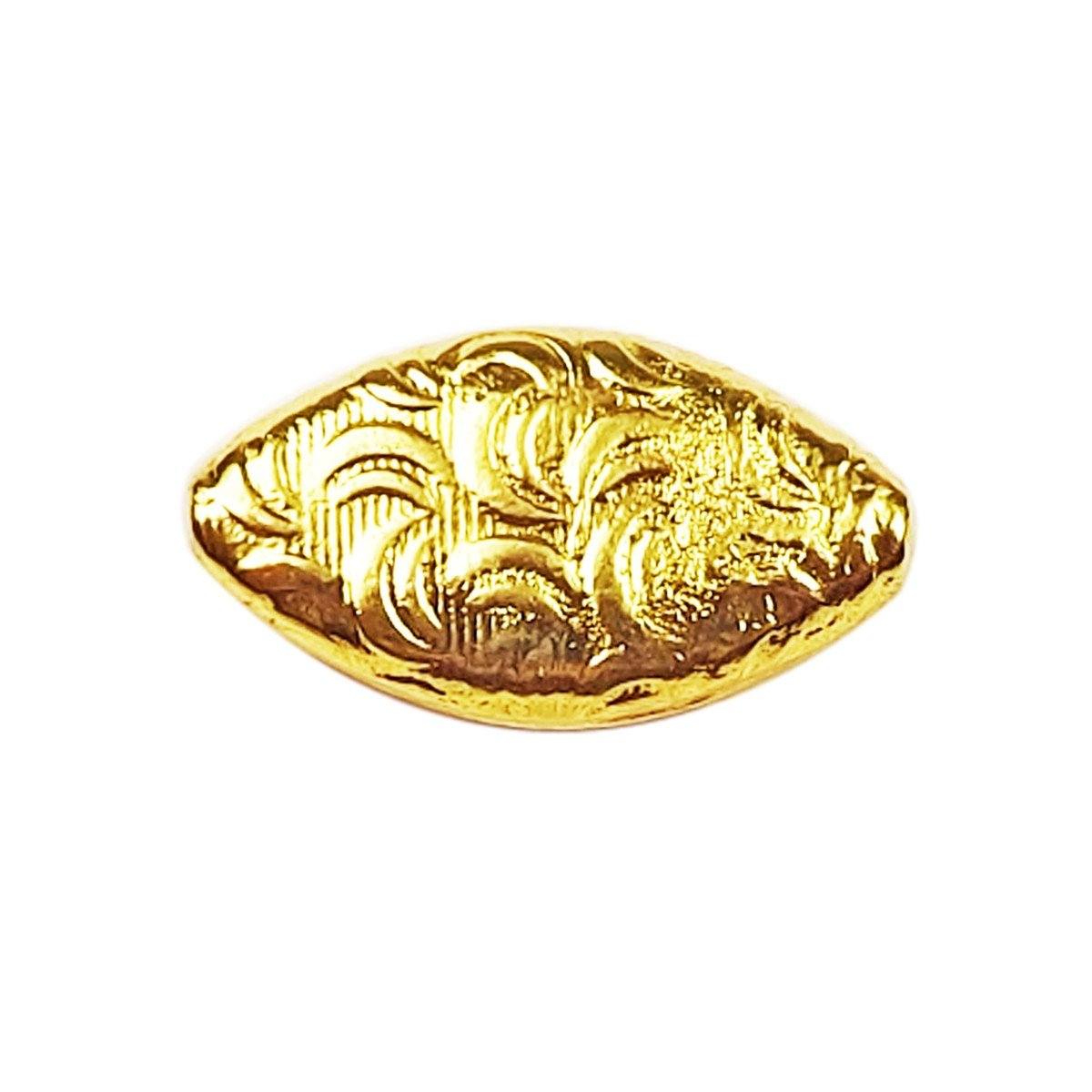 Handcrafted motif bead with 18K Gold Overlay Over Copper from India