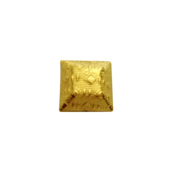 Handcrafted pyramid shape embossed bead with 18K Gold Overlay Over Copper from India