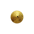 Handcrafted round bead with engraved spiral texture made from 18K Gold Overlay Over Copper in India for wholesale jewelry making.