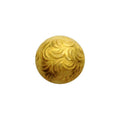 Handcrafted smooth round bead with subtle engraved texture made from 18K Gold Overlay Over Copper in India for wholesale jewelry making.