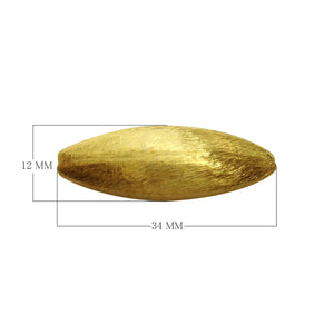 Handcrafted smooth marquise-shaped bead made from 18K Gold Overlay Over Copper in India for wholesale jewelry manufacturing.