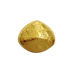 Handcrafted pyramid-shaped engraved bead made from 18K Gold Overlay Over Copper in India for wholesale jewelry manufacturing.