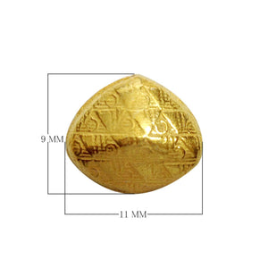 Handcrafted pyramid-shaped engraved bead made from 18K Gold Overlay Over Copper in India for wholesale jewelry manufacturing.