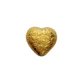 Handcrafted heart-shaped engraved bead made from 18K Gold Overlay Over Copper in India for wholesale jewelry manufacturing.