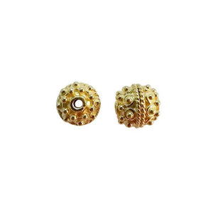 18K gold overlay granulated spacer bead over copper with rope detailing handcrafted in India