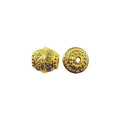 18K Gold Overlay over copper round beaded spacer bead with ornate detailing handcrafted in India for wholesale jewelry making