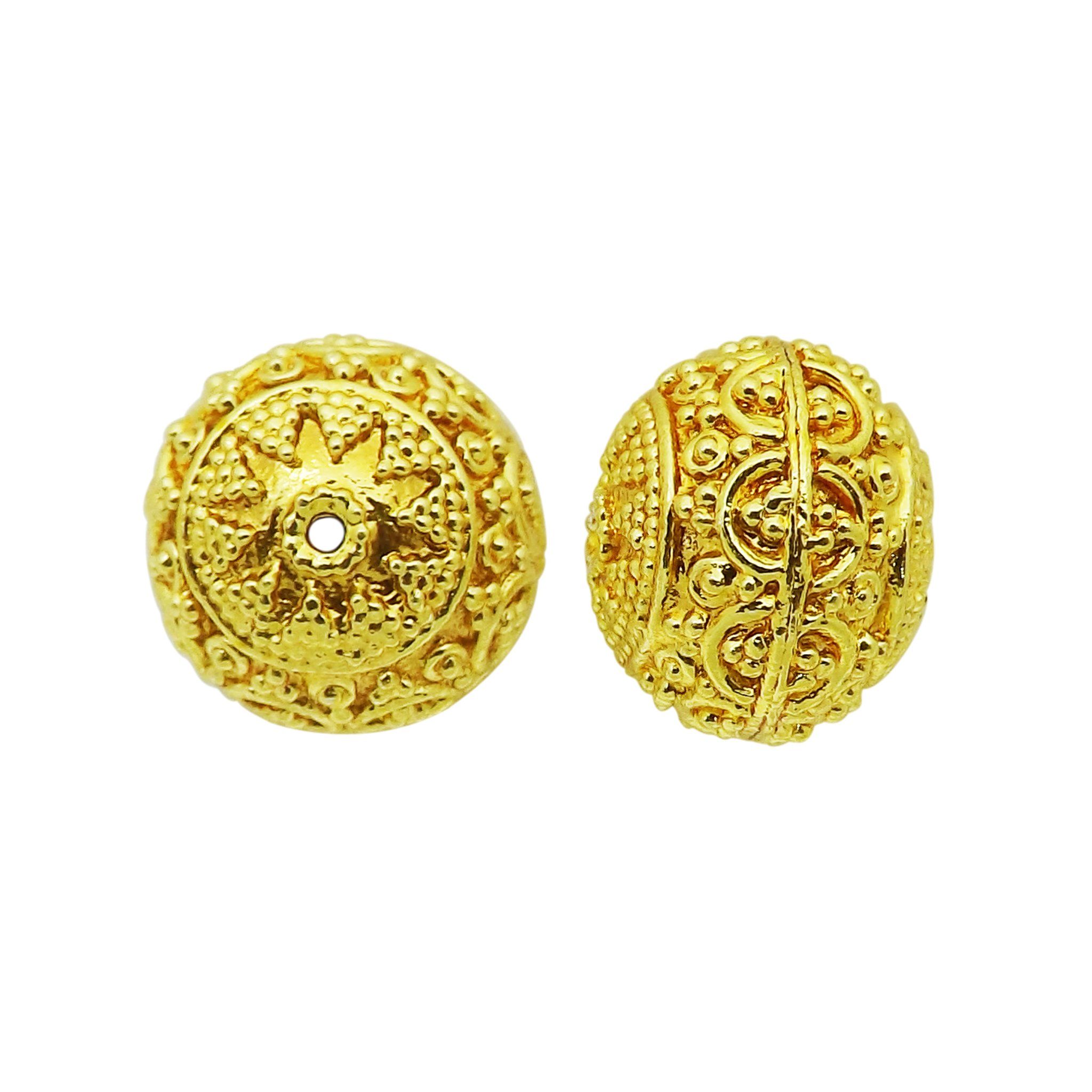 18K Gold Overlay round beaded spacer bead over copper handcrafted in India for wholesale jewelry making