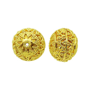 18K Gold Overlay round beaded spacer bead over copper handcrafted in India for wholesale jewelry making