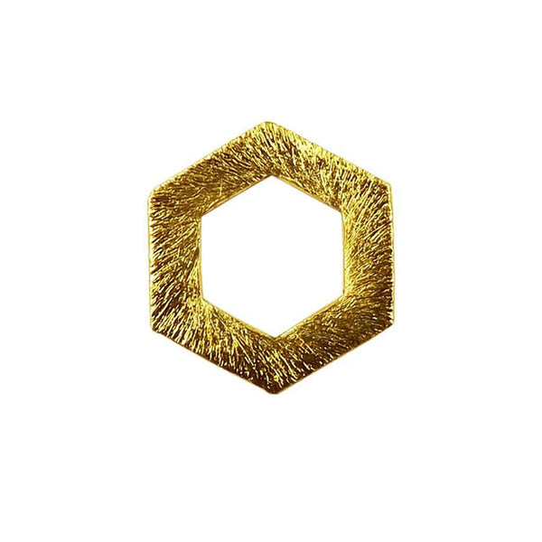 BG-359 18K Gold Overlay Hexagon Shape Chip Bead Beads Bali Designs Inc 