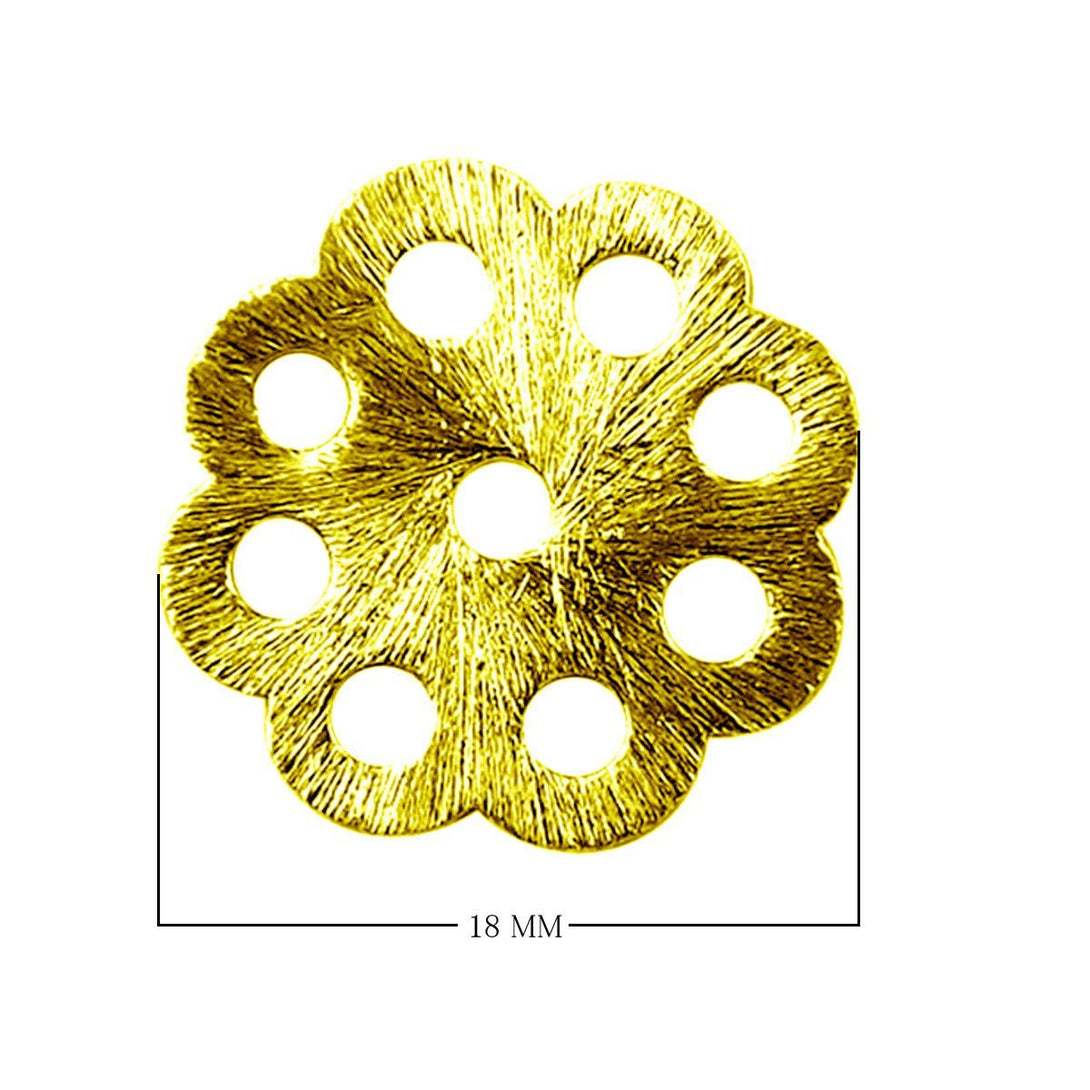 BG-360-18MM 18K Gold Overlay Flower Shape chip Bead Beads Bali Designs Inc 