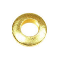 Textured round spacer jewelry component with 18K gold overlay over copper handcrafted in India