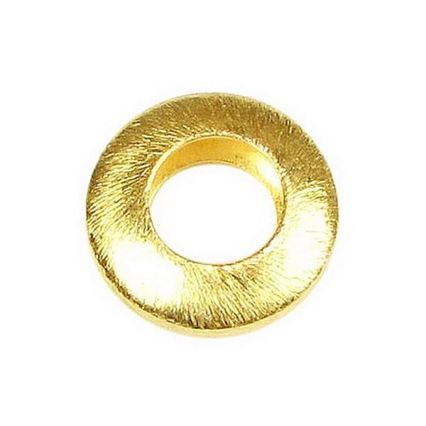 BG-361 18K Gold Overlay Circle Shape Brushed Bead Beads Bali Designs Inc 