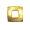 Textured square frame jewelry component with 18K gold overlay over copper handcrafted in India