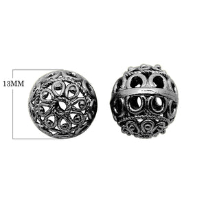 BR-100 Black Rhodium Overlay Bali Bead Beads Bali Designs Inc 
