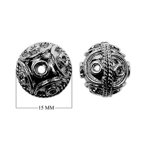 BR-118 Black Rhodium Overlay Bali Bead Beads Bali Designs Inc 