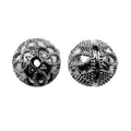 Black rhodium overlay copper handcrafted beaded spherical jewelry component made in India
