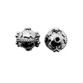 Handcrafted black rhodium overlay copper spacer bead with beaded dome design made in India