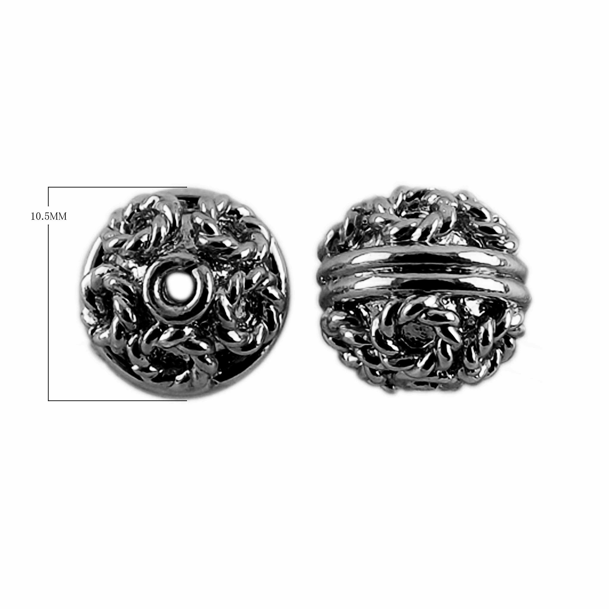 BR-128 Black Rhodium Overlay Bali Bead Beads Bali Designs Inc 
