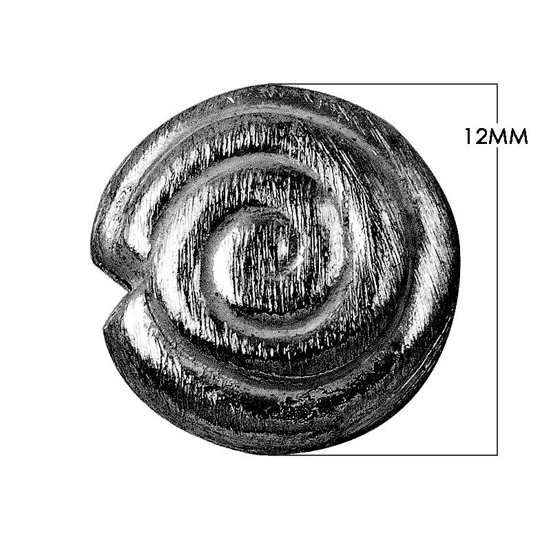 BR-174-12MM Black Rhodium Overlay Circle Shape Brushed Bead Beads Bali Designs Inc 