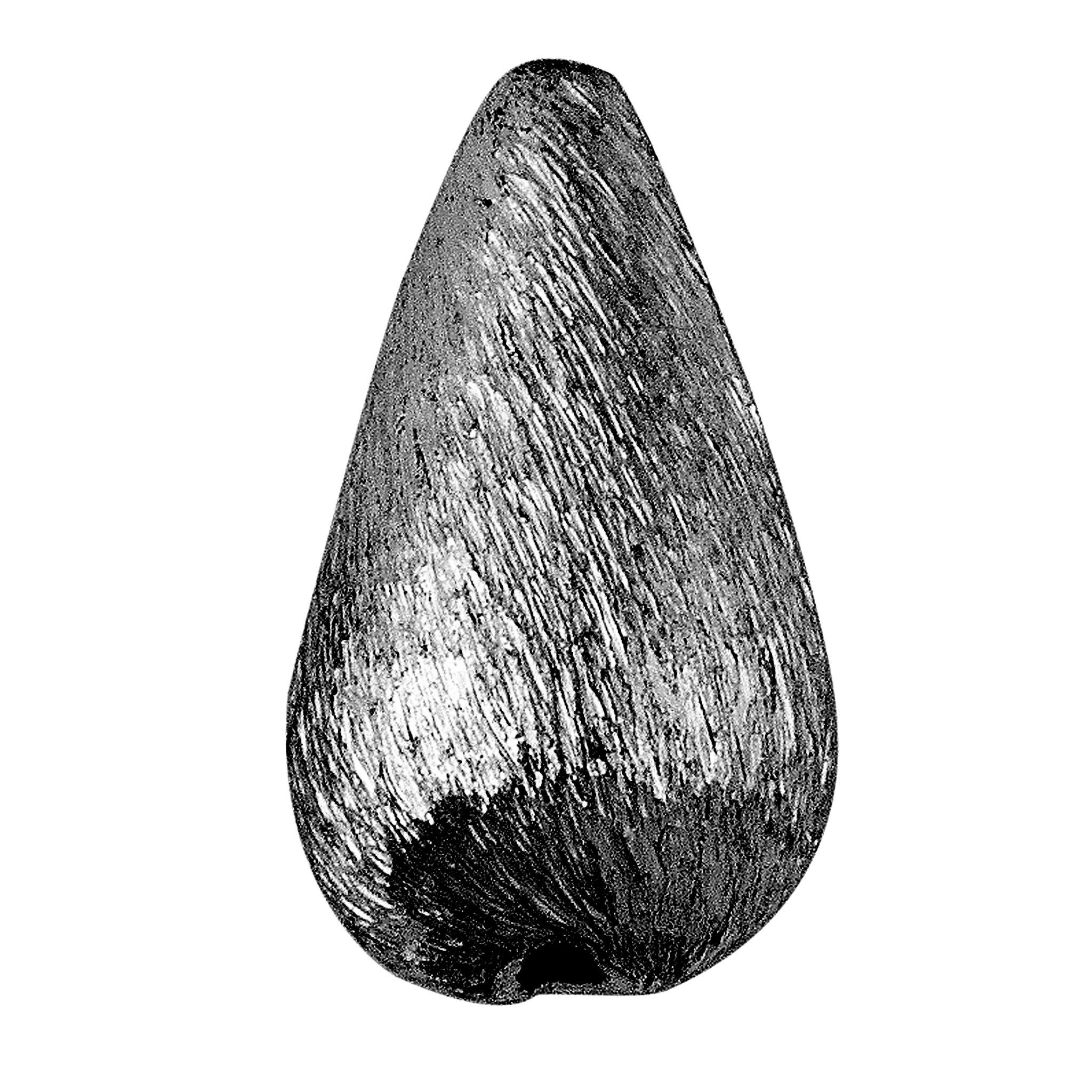 BR-175-19X11MM Black Rhodium Overlay Pears Shape Brushed Bead Beads Bali Designs Inc 