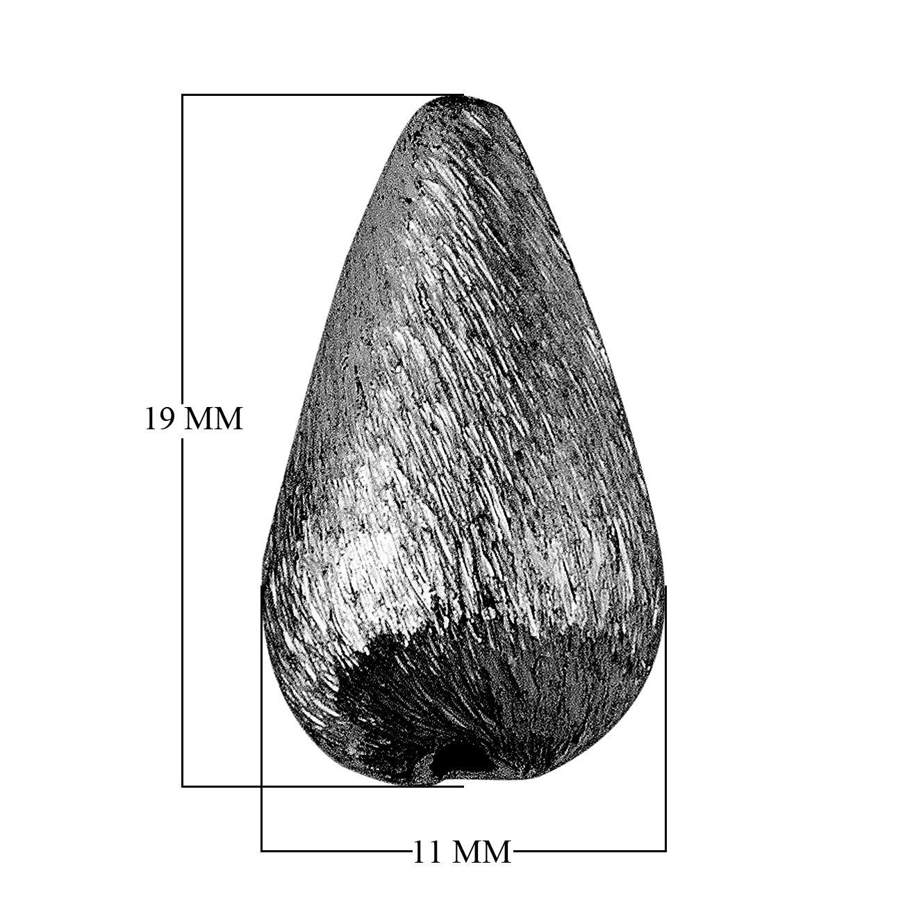 BR-175-19X11MM Black Rhodium Overlay Pears Shape Brushed Bead Beads Bali Designs Inc 