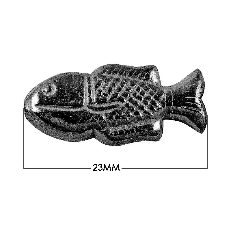 BR-209 Black Rhodium Overlay Fish Shape Brushed Bead Beads Bali Designs Inc 