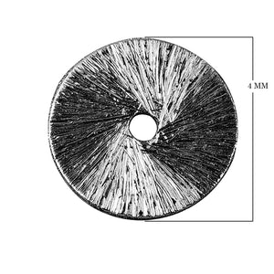 BR-218-4MM Black Rhodium Overlay Round Shape Chip Bead Beads Bali Designs Inc 