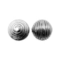 Black rhodium overlay over copper ribbed round bead handcrafted in India for wholesale jewelry making