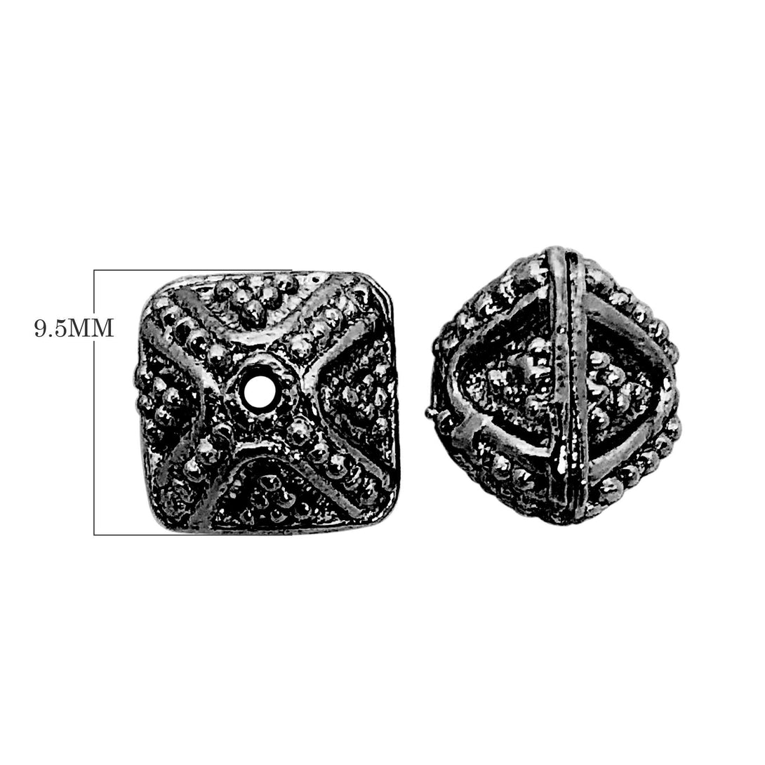 BR-257-9.5MM Black Rhodium Overlay Bali Bead Beads Bali Designs Inc 