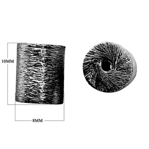 BR-264 Black Rhodium Overlay Cylinder Shape Brushed Bead Beads Bali Designs Inc 