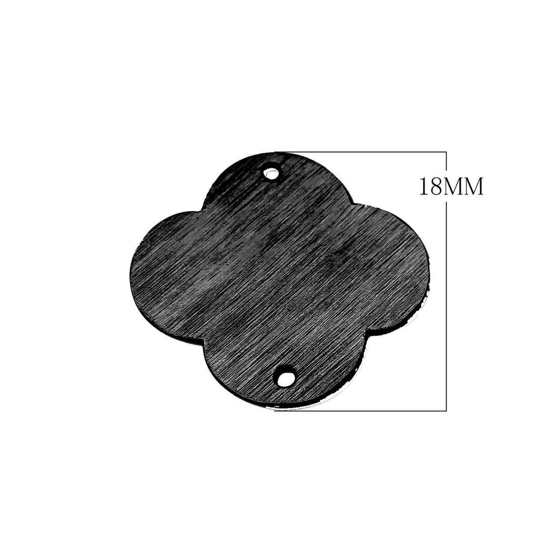 BR-272-18MM Black Rhodium Overlay Quatrefoil Shape Chip Bead Beads Bali Designs Inc 