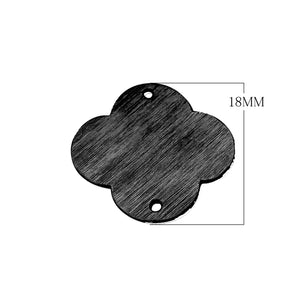 BR-272-18MM Black Rhodium Overlay Quatrefoil Shape Chip Bead Beads Bali Designs Inc 