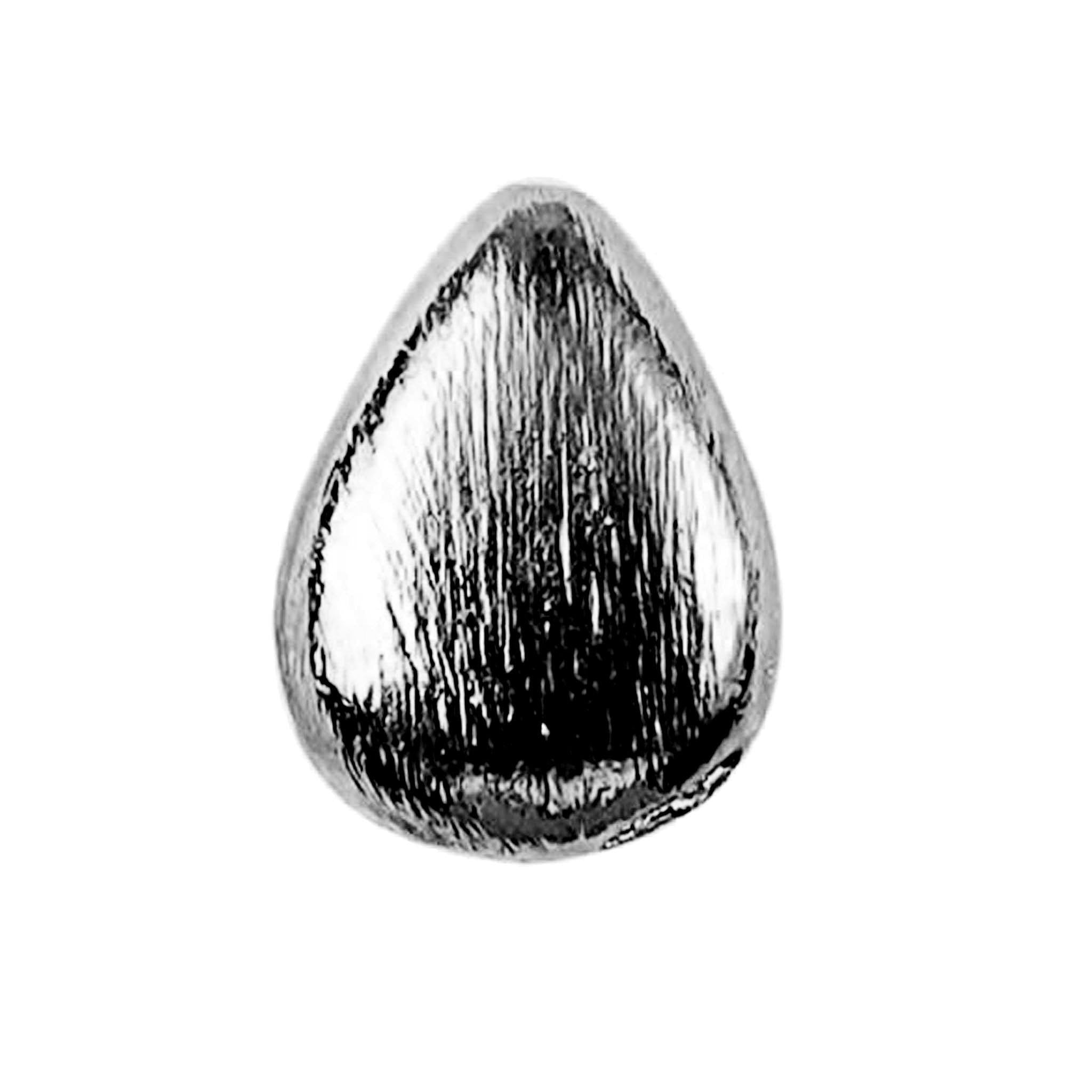 Black rhodium overlay over copper textured teardrop bead handcrafted in India for wholesale jewelry making