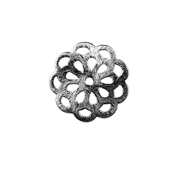 BR-363 Black Rhodium Overlay Flower Shape Chip Bead Beads Bali Designs Inc 