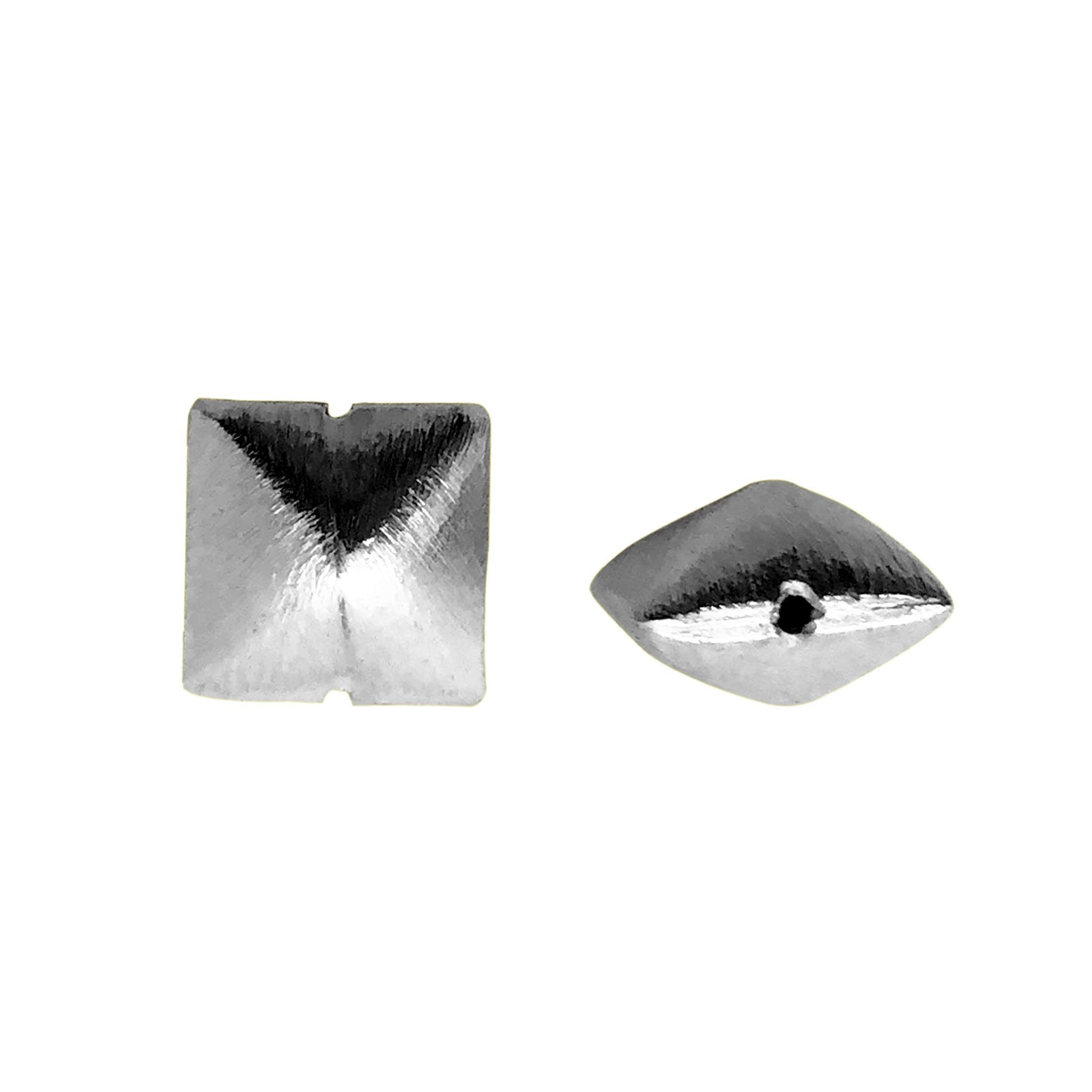 BR-375 Black Rhodium Overlay Square Shape Brushed Bead Beads Bali Designs Inc 