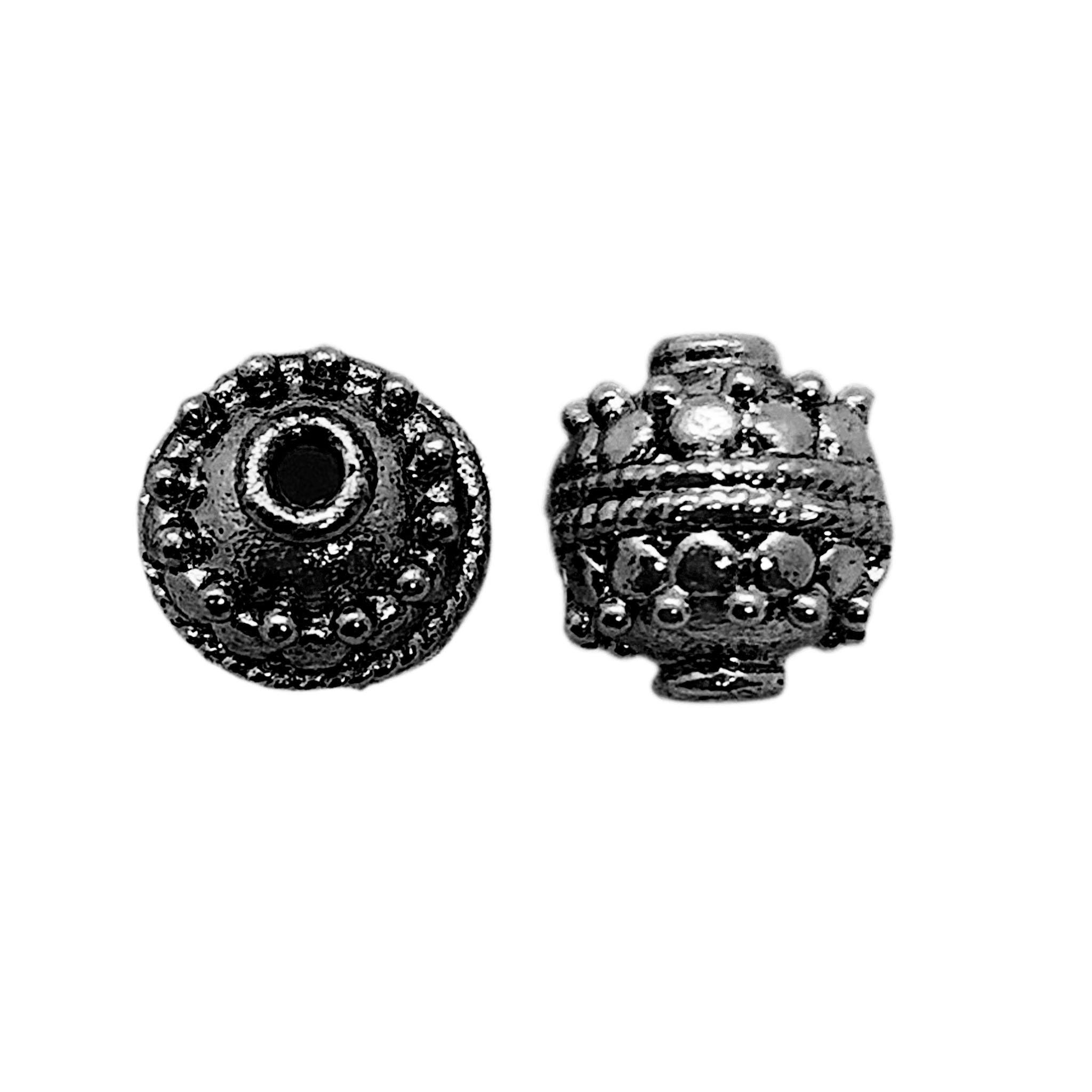 Black Rohdium Black Rhodium Round Beads Wholesale 8MM | Handcrafted Jewelry India ...