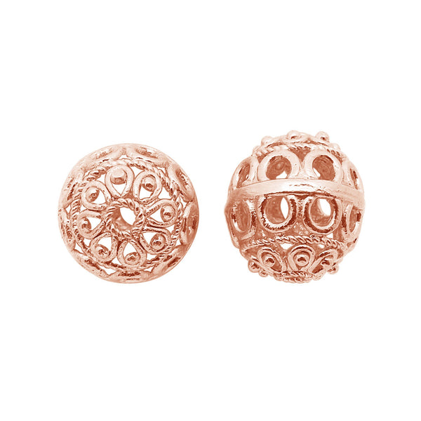 BRG-100 Rose Gold Overlay Bali Bead Beads Bali Designs Inc 