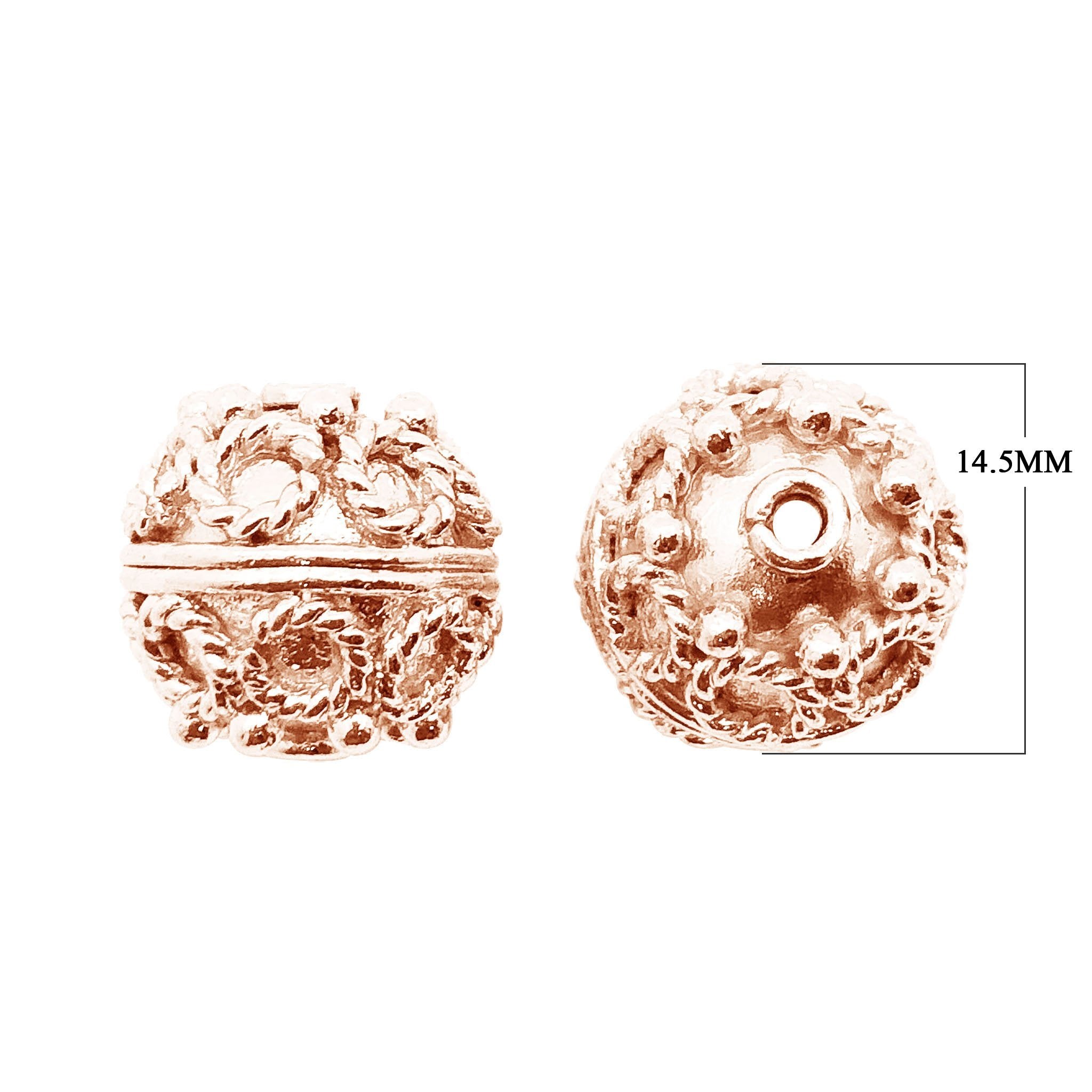 BRG-109 Rose Gold Overlay Bali Bead Beads Bali Designs Inc 