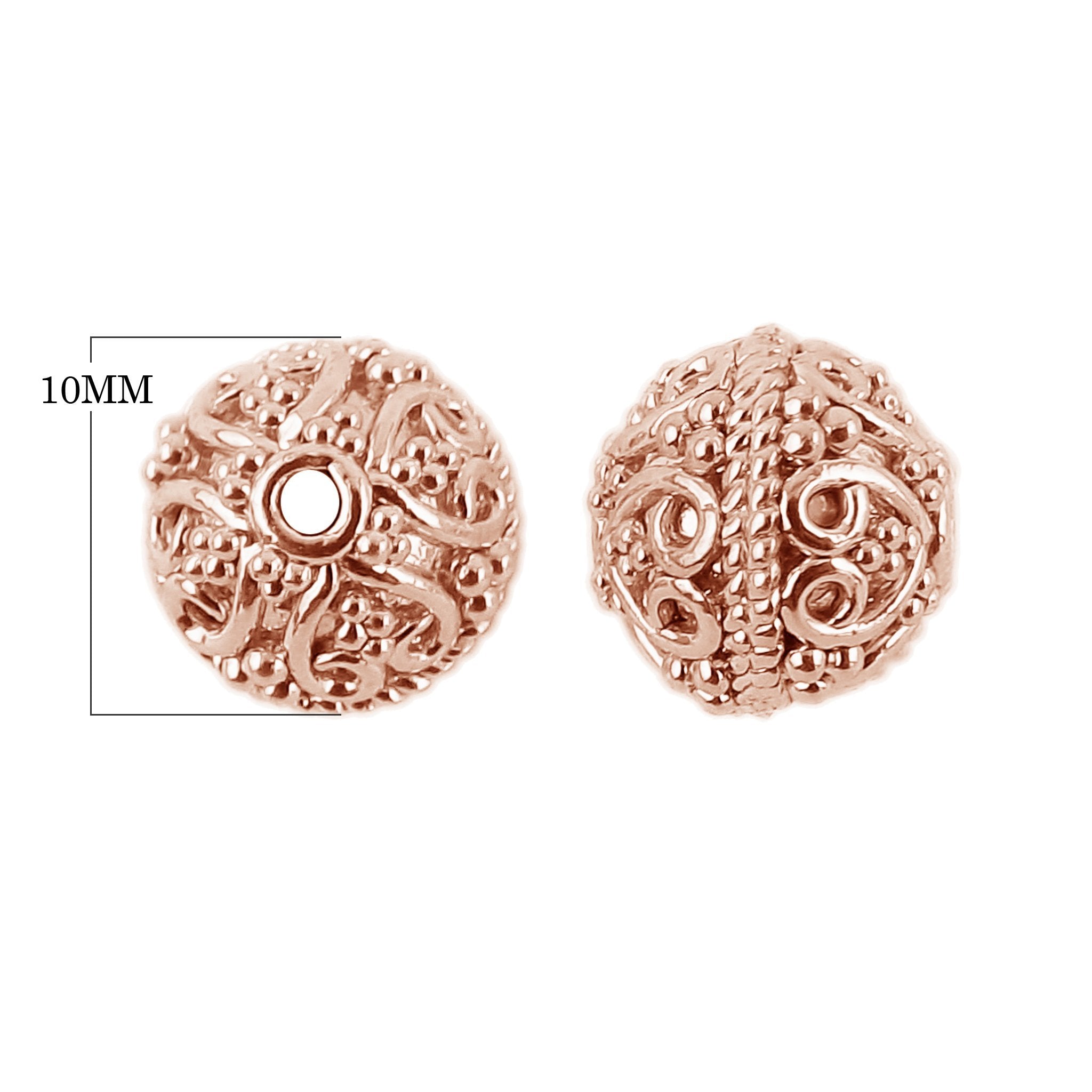 BRG-113 Rose Gold Overlay Bali Bead Beads Bali Designs Inc 