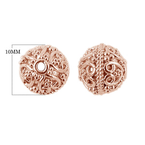 BRG-113 Rose Gold Overlay Bali Bead Beads Bali Designs Inc 