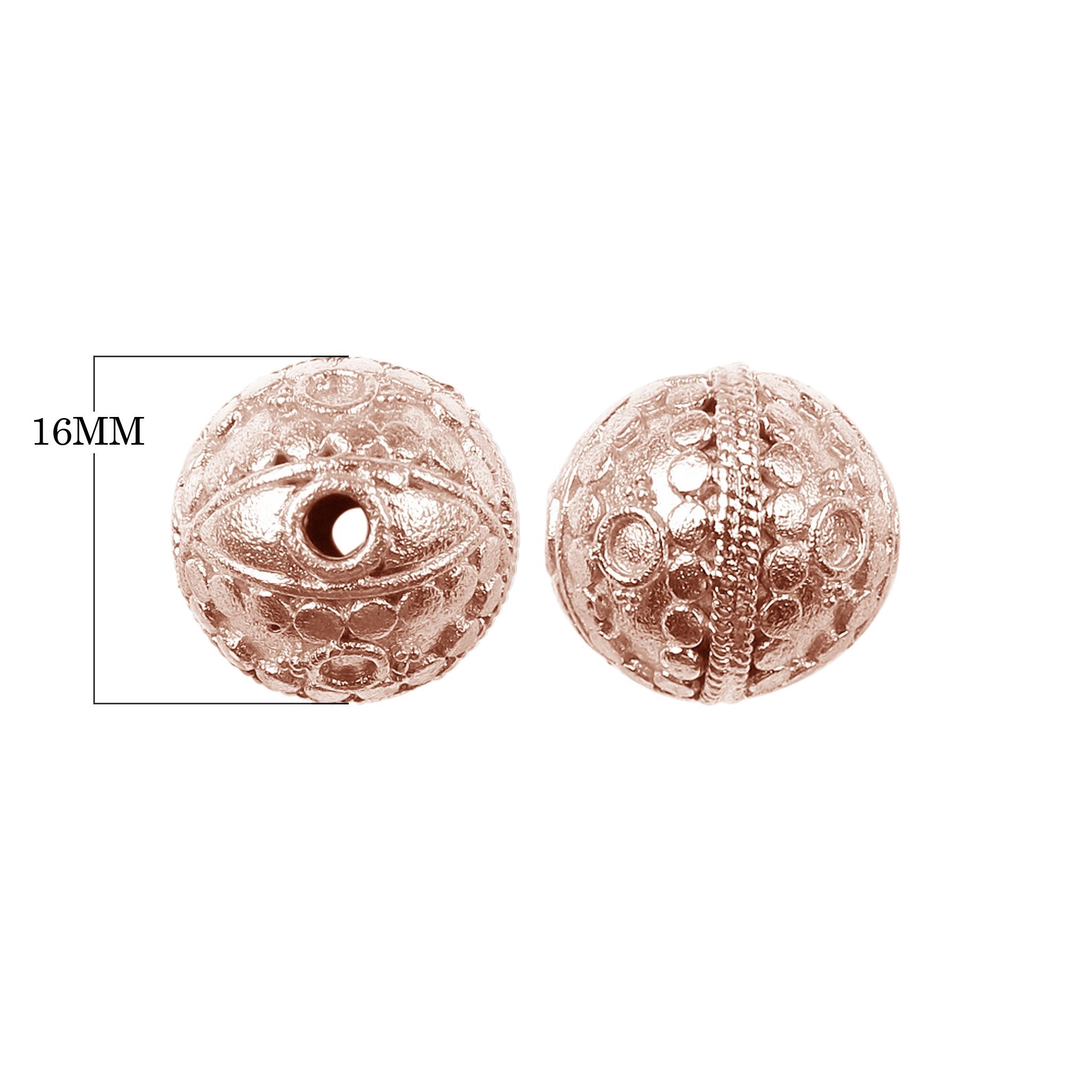 BRG-116 Rose Gold Overlay Bali Bead Beads Bali Designs Inc 