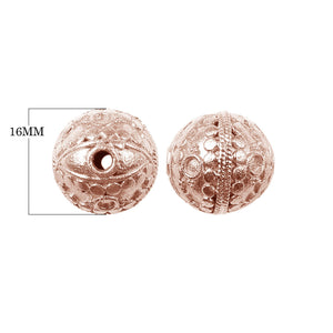 BRG-116 Rose Gold Overlay Bali Bead Beads Bali Designs Inc 