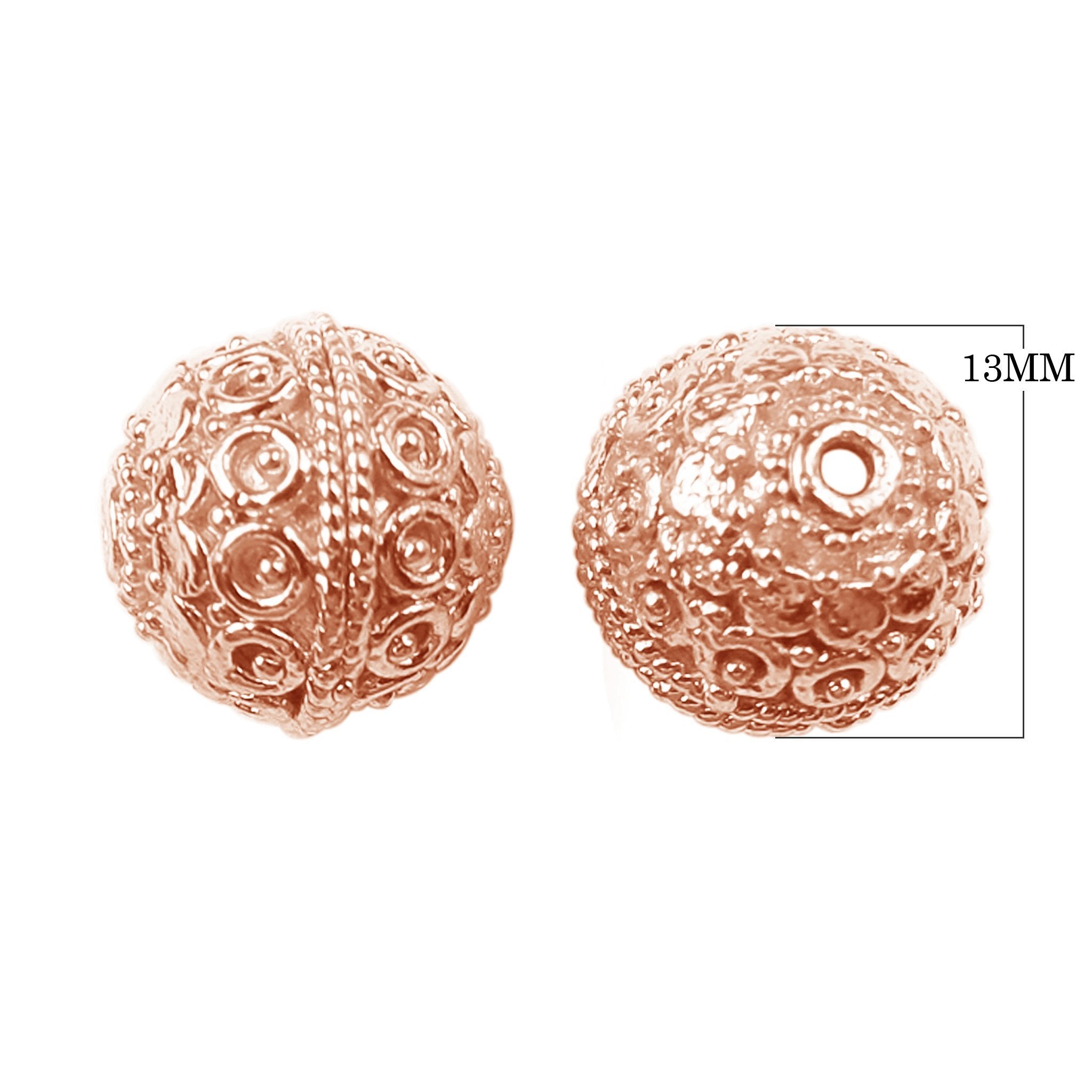 BRG-122 Rose Gold Overlay Bali Bead Beads Bali Designs Inc 