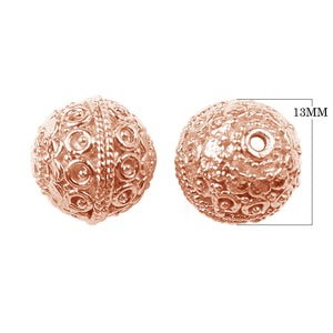 BRG-122 Rose Gold Overlay Bali Bead Beads Bali Designs Inc 