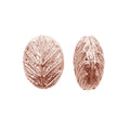 Rose gold overlay copper leaf texture beads handcrafted in India for wholesale jewelry making