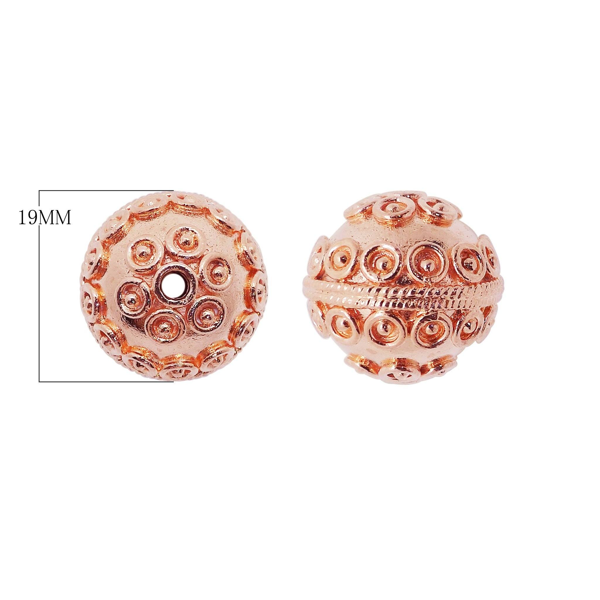 BRG-134 Rose Gold Overlay Bali Bead Beads Bali Designs Inc 