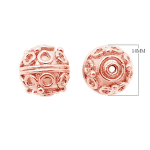 BRG-135 Rose Gold Overlay Bali Bead Beads Bali Designs Inc 